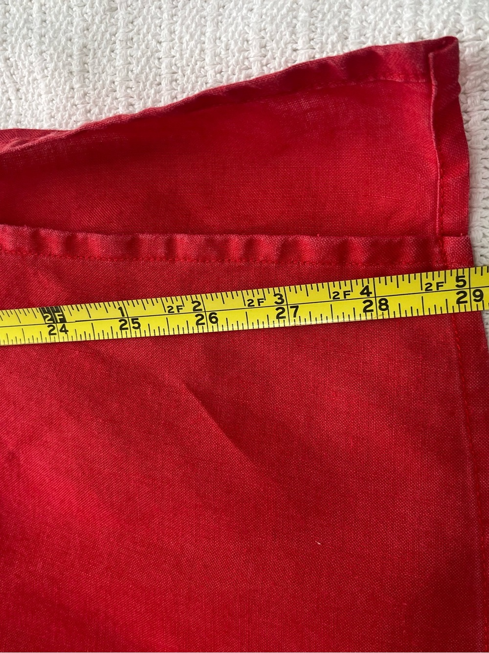 Red Linen Button-Up Shirt - Picture 7 of 7